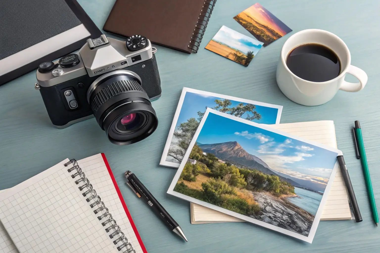 camera next to photographs aspect ratio printing